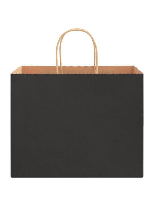 Paperikassit 50 kpl kahvoilla musta 32x22x24 cm