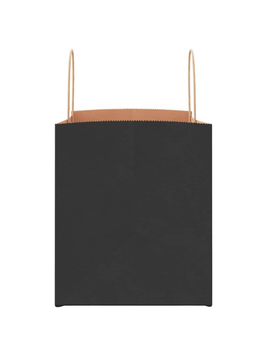 Paperikassit 50 kpl kahvoilla musta 32x22x24 cm
