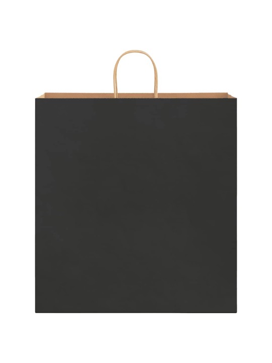 Paperikassit 50 kpl kahvoilla musta 45x17x48 cm