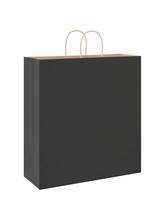 Paperikassit 50 kpl kahvoilla musta 45x17x48 cm
