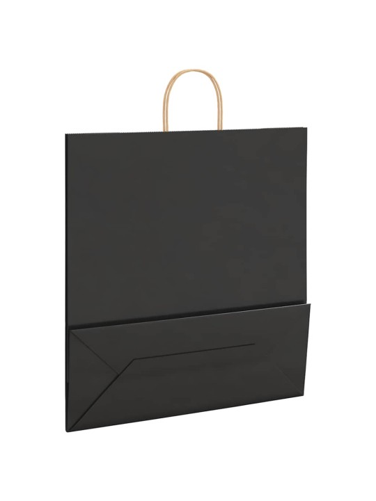 Paperikassit 50 kpl kahvoilla musta 45x17x48 cm
