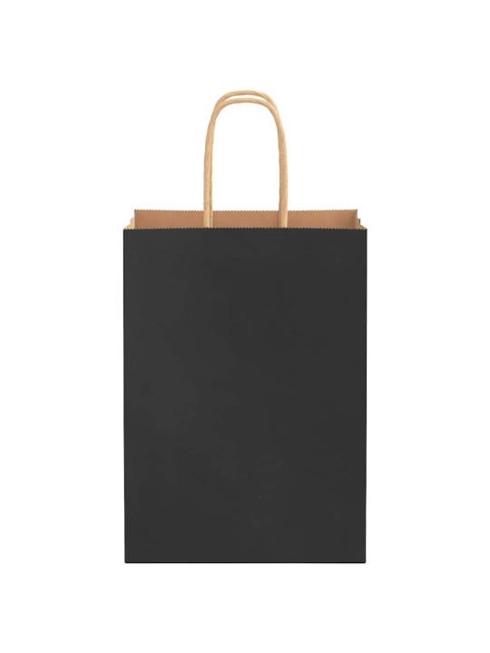 Paperikassit 250 kpl kahvoilla musta 15x8x21 cm