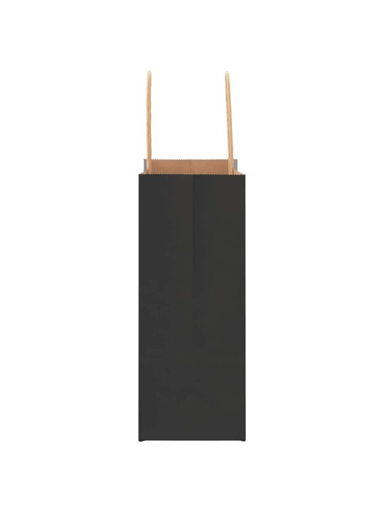 Paperikassit 250 kpl kahvoilla musta 15x8x21 cm