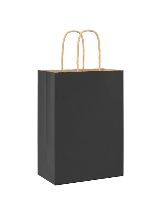 Paperikassit 250 kpl kahvoilla musta 15x8x21 cm