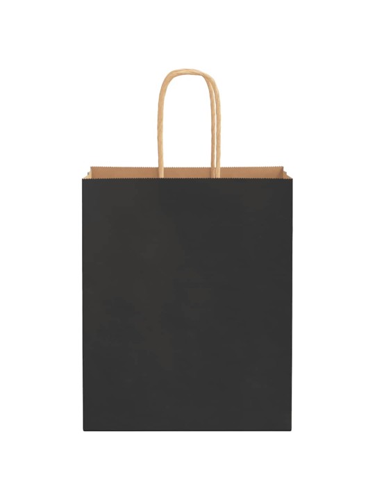 Paperikassit 250 kpl kahvoilla musta 18x8x22 cm