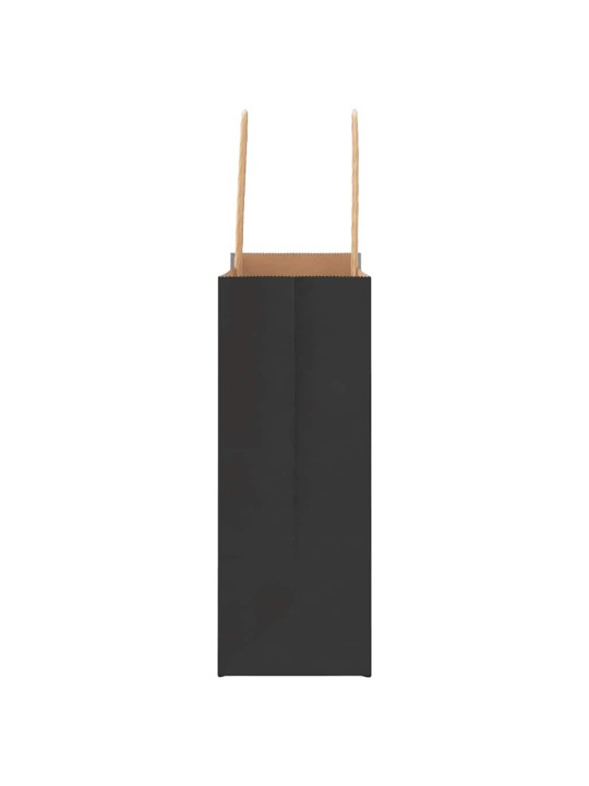 Paperikassit 250 kpl kahvoilla musta 18x8x22 cm