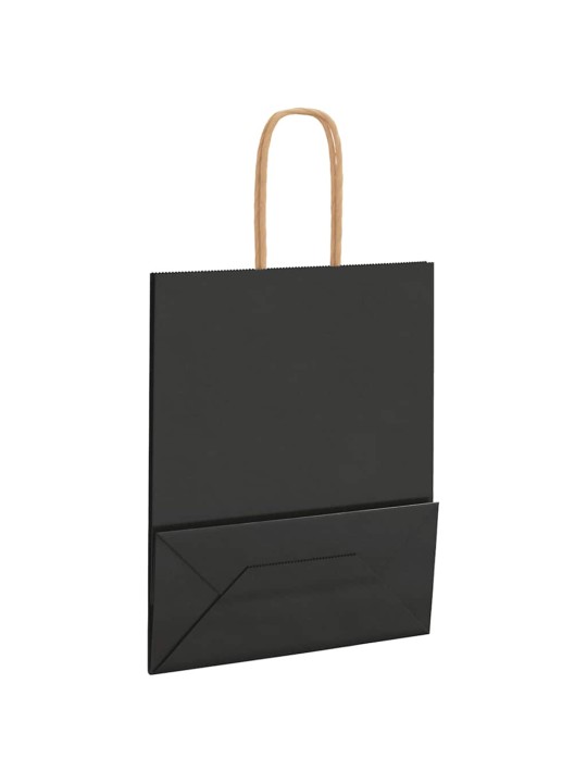 Paperikassit 250 kpl kahvoilla musta 18x8x22 cm