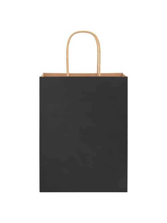 Paperikassit 250 kpl kahvoilla musta 21x11x28 cm