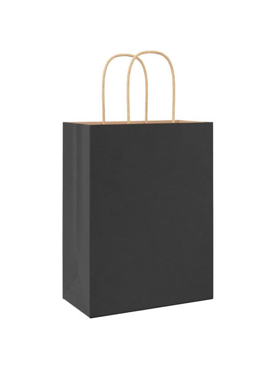 Paperikassit 250 kpl kahvoilla musta 21x11x28 cm