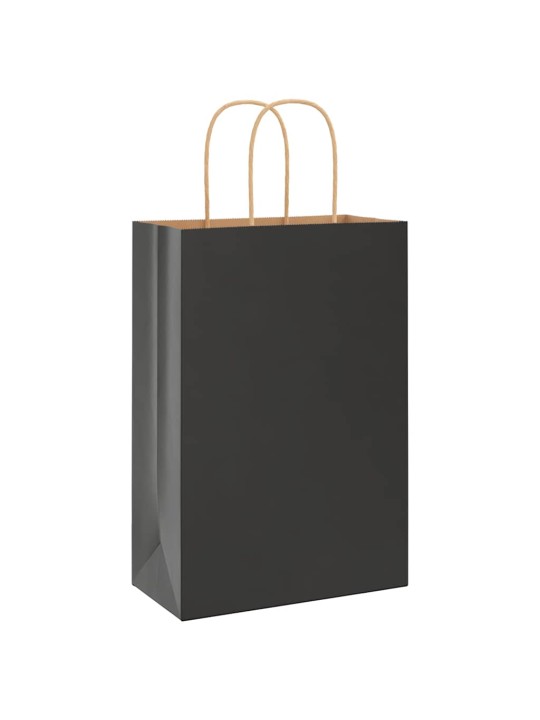 Paperikassit 250 kpl kahvoilla musta 21x11x31 cm