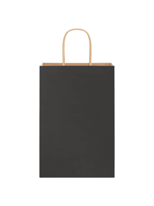 Paperikassit 250 kpl kahvoilla musta 21x11x31 cm