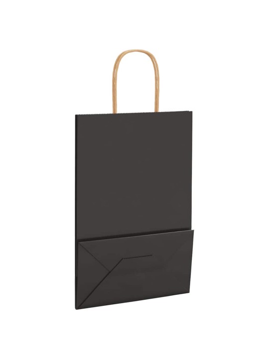 Paperikassit 250 kpl kahvoilla musta 21x11x31 cm