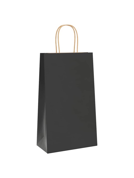 Paperikassit 250 kpl kahvoilla musta 21x11x36 cm