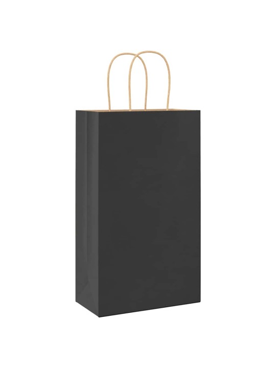Paperikassit 250 kpl kahvoilla musta 21x11x36 cm