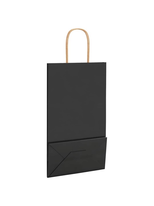 Paperikassit 250 kpl kahvoilla musta 21x11x36 cm