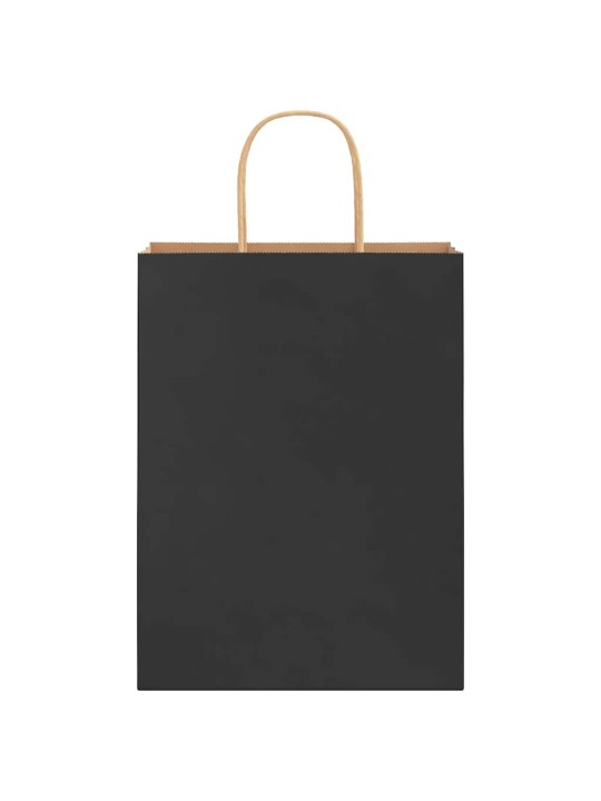Paperikassit 250 kpl kahvoilla musta 26x12x35 cm