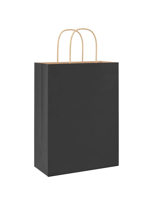 Paperikassit 250 kpl kahvoilla musta 26x12x35 cm