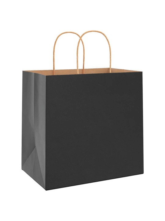 Paperikassit 250 kpl kahvoilla musta 26x17x25 cm