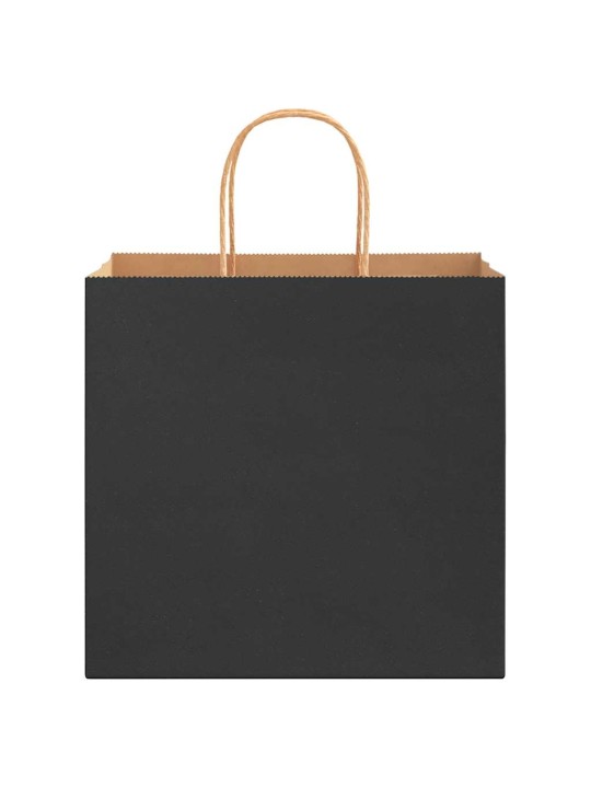 Paperikassit 250 kpl kahvoilla musta 26x17x25 cm