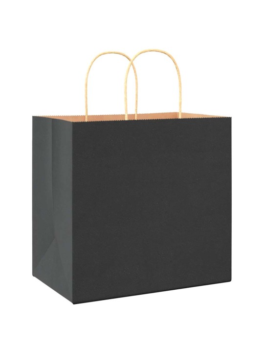 Paperikassit 250 kpl kahvoilla musta 26x17x25 cm