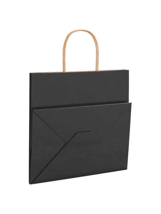 Paperikassit 250 kpl kahvoilla musta 26x17x25 cm
