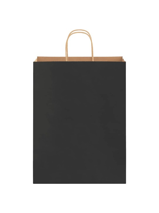 Paperikassit 250 kpl kahvoilla musta 32x12x42 cm