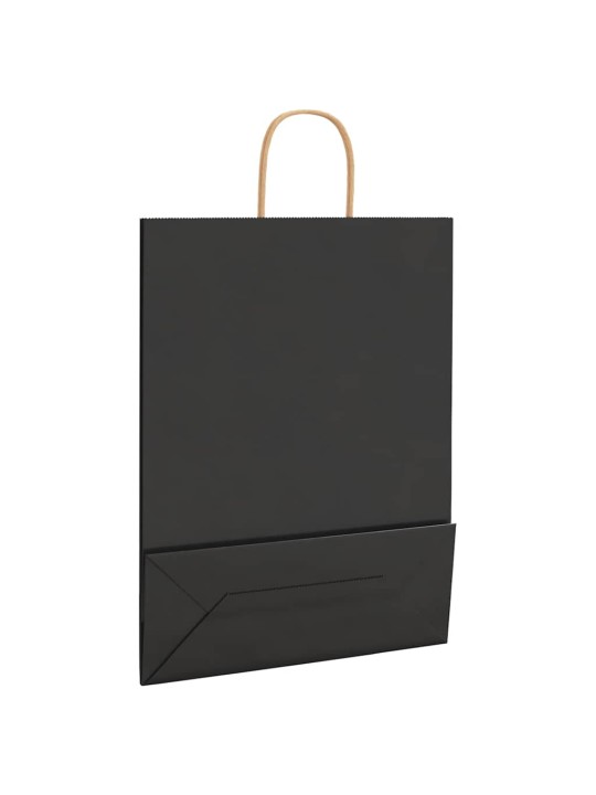 Paperikassit 250 kpl kahvoilla musta 32x12x42 cm