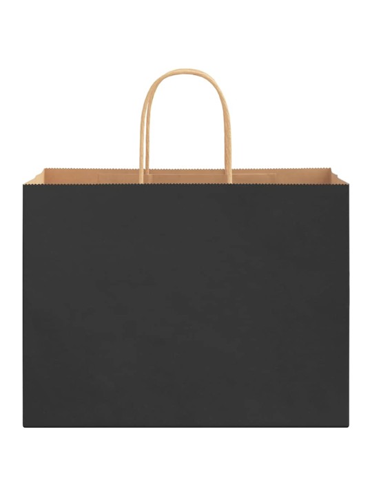 Paperikassit 250 kpl kahvoilla musta 32x17x25 cm