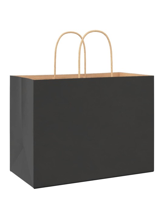 Paperikassit 250 kpl kahvoilla musta 32x17x25 cm