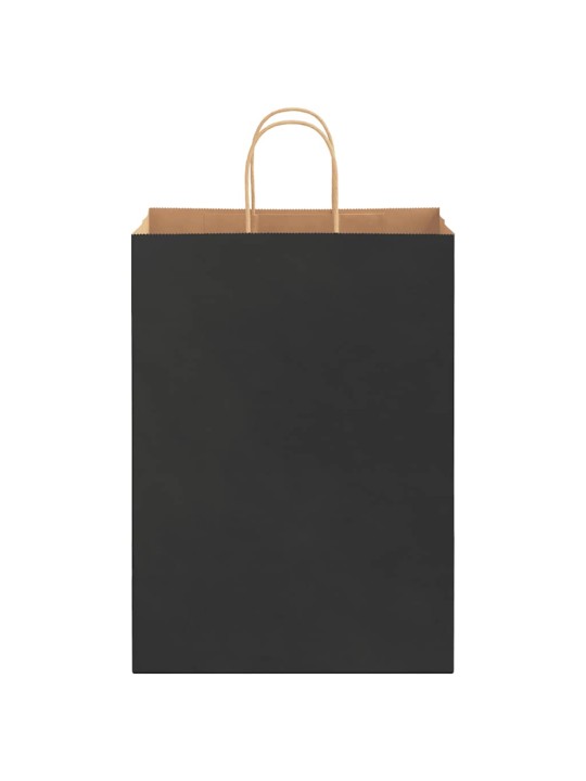 Paperikassit 250 kpl kahvoilla musta 32x17x44 cm
