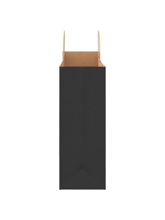 Paperikassit 250 kpl kahvoilla musta 32x17x44 cm