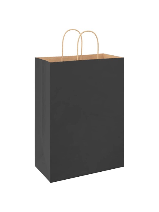 Paperikassit 250 kpl kahvoilla musta 32x17x44 cm