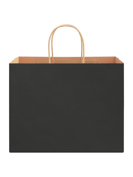 Paperikassit 250 kpl kahvoilla musta 32x22x24 cm