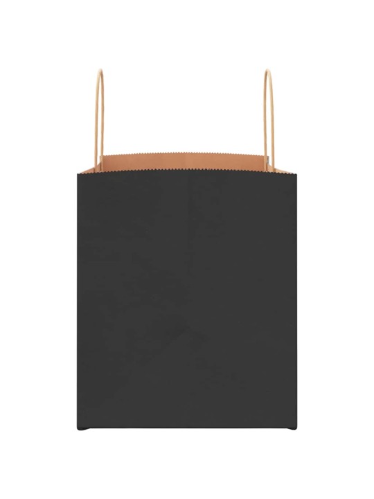 Paperikassit 250 kpl kahvoilla musta 32x22x24 cm