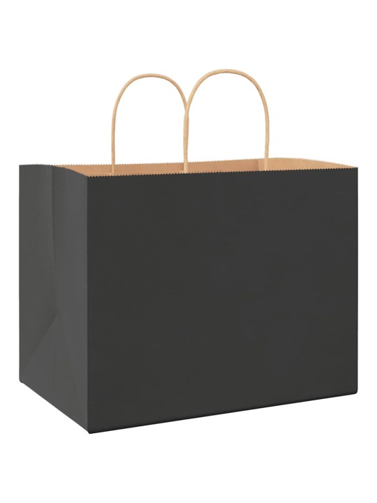Paperikassit 250 kpl kahvoilla musta 32x22x24 cm