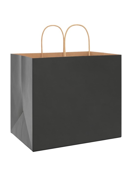 Paperikassit 250 kpl kahvoilla musta 32x22x28 cm