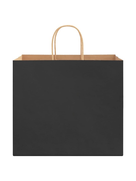 Paperikassit 250 kpl kahvoilla musta 32x22x28 cm