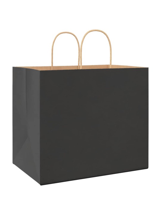 Paperikassit 250 kpl kahvoilla musta 32x22x28 cm