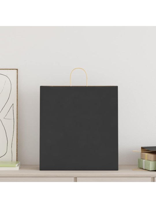 Paperikassit 250 kpl kahvoilla musta 45x17x48 cm