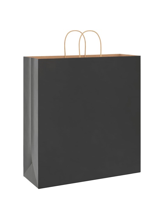 Paperikassit 250 kpl kahvoilla musta 45x17x48 cm