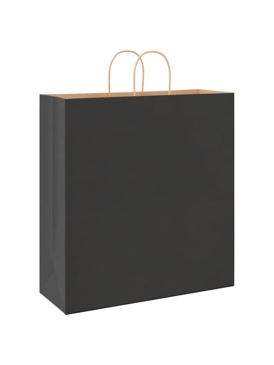 Paperikassit 250 kpl kahvoilla musta 45x17x48 cm