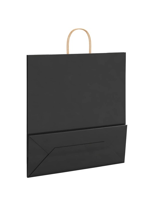 Paperikassit 250 kpl kahvoilla musta 45x17x48 cm