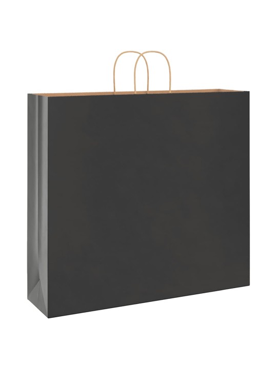 Paperikassit 250 kpl kahvoilla musta 54x15x49 cm