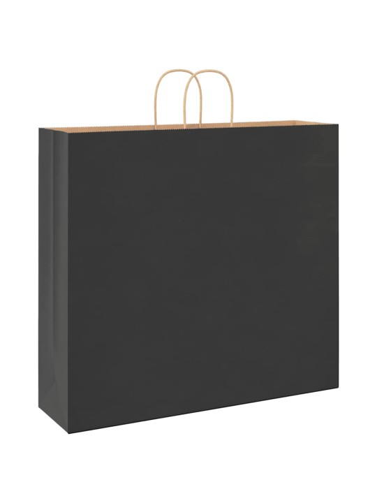 Paperikassit 250 kpl kahvoilla musta 54x15x49 cm