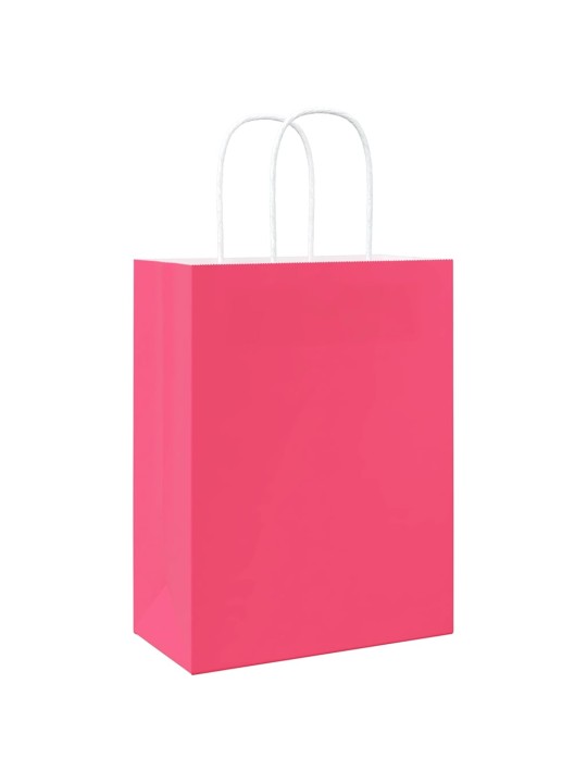 Paperikassit 50 kpl kahvoilla pinkki 21x11x28 cm