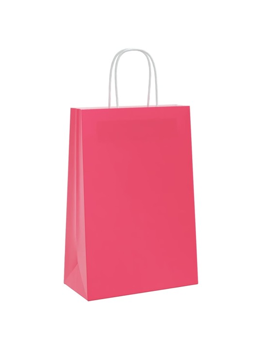 Paperikassit 50 kpl kahvoilla pinkki 21x11x31 cm