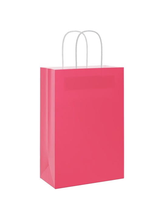 Paperikassit 50 kpl kahvoilla pinkki 21x11x31 cm