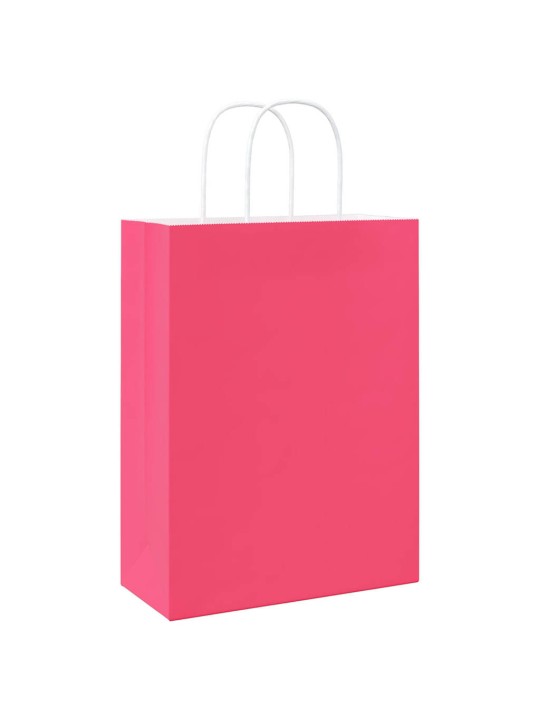 Paperikassit 50 kpl kahvoilla pinkki 26x12x35 cm