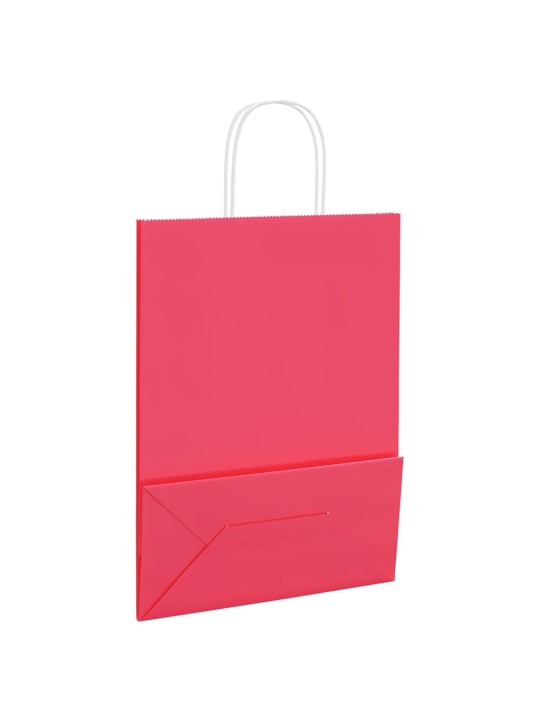 Paperikassit 50 kpl kahvoilla pinkki 26x12x35 cm