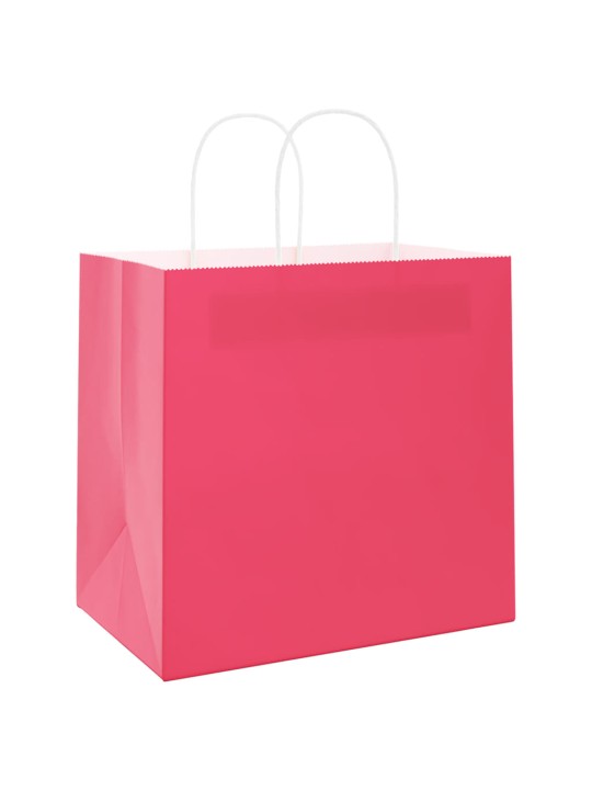 Paperikassit 50 kpl kahvoilla pinkki 26x17x25 cm